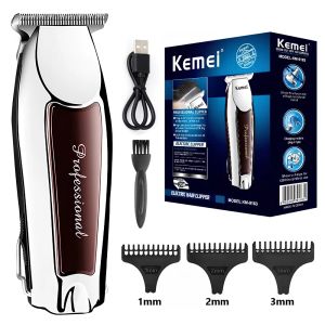 Shavers Kemei Professional Hair Cutting Cutting Trimmers Beard Shaver para hombres USB Corte de cabello recargable Barber KM9163