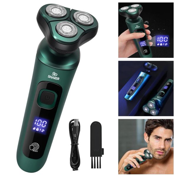 Shabers hommes électriques voyageur USB facture à troisheads rasoir flottant rasoir lavable rasoir rechargeable face rasoir barbe trimmer voiture rasoir