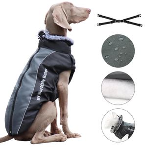 Rasoirs vêtements pour chiens de compagnie imperméable grand manteau de chien hiver chaud vestes de chien en plein air avec Veet moyens grands chiens harnais de marche vêtements