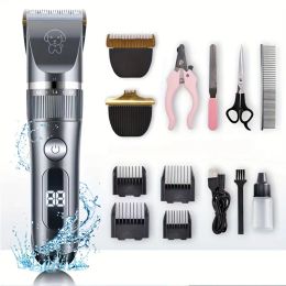 Shavers Pet Dog Hair Clippers Electric Dog Cat Cat Clipper Shaver Grooming Kit (chat / chien / lapin) Rechargeable