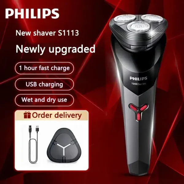 Shavers Philips S1113 USB Interface masculine recommandée à la mode portable Fullbody Water Wash New 1 Series Amélioration du rasage électrique