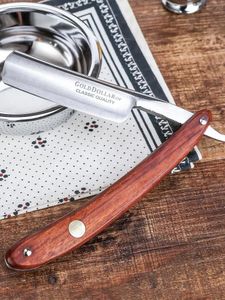 Shavers Retro Manual Razor Set Rasoir en acier inoxydable Kit de couteau à rasage tranchant prêt à l'emploi
