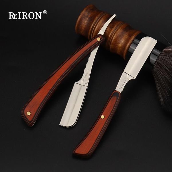 Rasoirs Riron Barber Plume Rasoir Professionnel Hommes En Acier Inoxydable Pliant Barbe Et Épilateur Rasage Porte-Couteau