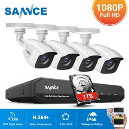 Shavers Sance 8ch CCTV Sécurité Système HD 1080N AHD DVR 4PCS 1080P IR OUTOOR CCTV CAME SYSTEM 8 canaux de vidéosurveillance