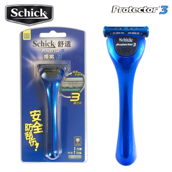 Shavers Schick Protector 3d Diamond Razor 1 Razor + 1 Blade Safety Manual Shaver Hombres Cabello de barba rasurla en stock