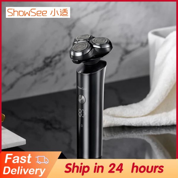 Shavers Showsee F305 Rasoir électrique pour hommes Rasoir portable Rasoir Rasage 3 Razor USB Raser rechargeable Machine Machine Man Trimmer