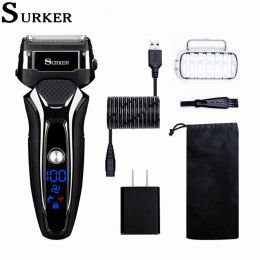 Shavers Surker RSCX9008 AHORE ELÉCTRICA PARA HOMBRES Razor inalámbrico impermeable USB Máquina de afeitar recargable rápida Rasoio Elettrico