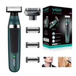 Shavers VGR 2in1 Face+Body Electric Shaver para hombres Kit Beardbody Timmer Razor eléctrico recargable Lavable en seco en seco en seco