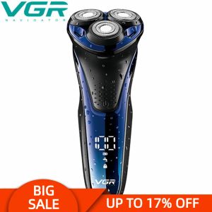 Shavers VGR 306 Electric Shaver Professional 3 In1 3head zwevend scheren 1 Sleutelschakelaar USB LADING BODY WADABLE RAZOR WASSEN V306