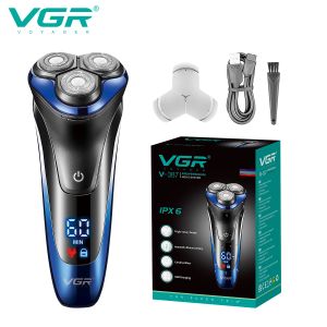 Shavers Vgr Shaver Electric Razor Professional Raser Machine étanche à barbe étanche rasoir à cheveux LED Rasoir LED pour hommes V387