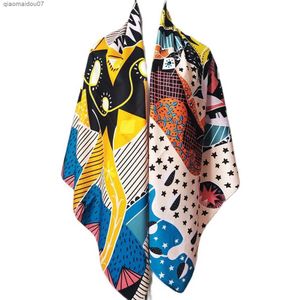 SHAWLS 2023 LUXury Brand Scarf Oversized sjaal 51-inch Silk Scarf Womens Baustules Dames Bandanas Headscarf Womens Giftl2404