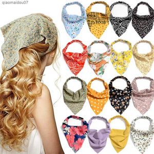 Châles 63 Bohemian Style Femme Bandons élastiques Triangular Headwear Floral Print Headwearwearves Accessoires de cheveux Coadwearl2404