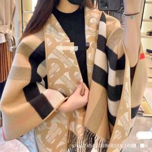 Sjaals Designer herfst en winter nieuwe supergrote geruite mantel dames high-end geruite sjaal dubbelzijdig verdikt warm uitloper cape ZHU6