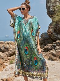 SHOUWS Easy Dry Beach Cover Up Robe Plage Vestido Playa Beach Pareo Swimsuit Cover Up Beachwear Bathing Suit Women Maxi Dress 230314