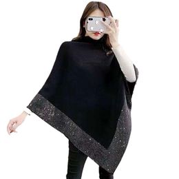 SHOUWS FASHIER BREED SHAWL BATWING CAPECLOAK Loose zachte vrouw Poncho Cape Pullover Sweater Coat 221110