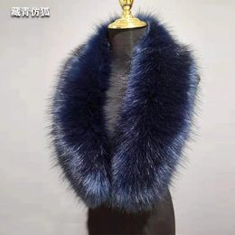 Châles de haute qualité faux collier de fourrure femmes hiver accessoires chauds 90 * 20 cm de luxe hommes doudounes capuche fourrure décor foulards châle 231204