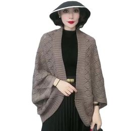 Sjaals holle gebreide poncho trui mantel vest voor dames allseason veelzijdige sjaaljas kantoor airconditioning warme jas cape 231012