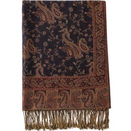 Sjaals Pashmina Zijden Sjaals Omslagdoek Paisley Jacquard Bloemen Grenzen Rave 2 Lagen Omkeerbare Rave Kwastjes Voor Dames 70X180cm 200g 231010