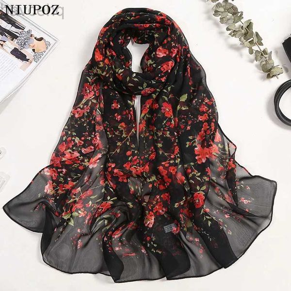 Chales Plum Bossom Garro Summer Buffón Mujeres Fowld Shawl Bandana Elegant Beach Sun Protección Sol Alta calidad D240426