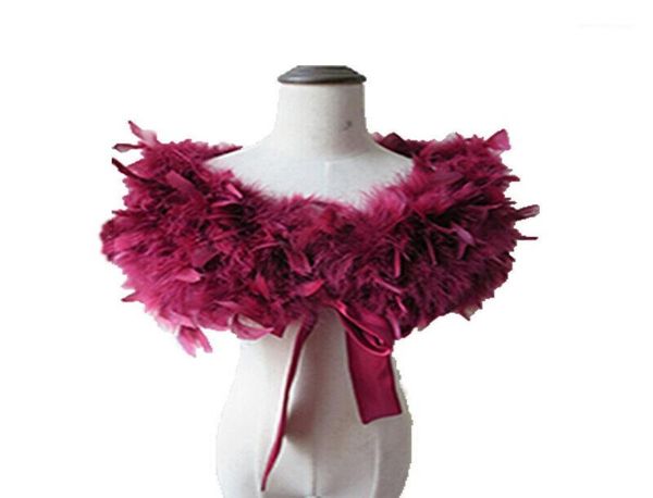 Chales reales 100 avestres plumas envolturas de pieles de la fiesta de boda sólida para la boda blanca de la capa blanca de la capa rosa del invierno s732228523