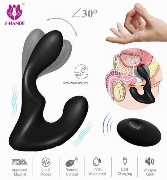 Shd041 Super Power Vibrador anal de múltiples velocidades para hombres Gay Wirelss Juguetes para adultos para pareja Postate Masajeador con rotación de 30 grados Y2505783