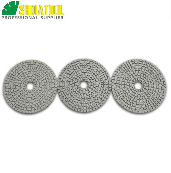 SHDIATOOL diámetro 100mm4quot Premium 3 pasos almohadillas de pulido de diamante discos de lijado de unión de resina de alta calidad para piedra mármol 9081536