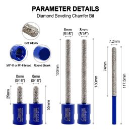 SHDIATOOL DIAMOND VISE BRAZED DIA 8 mm Bit de mouture Mortier grossier RACKE