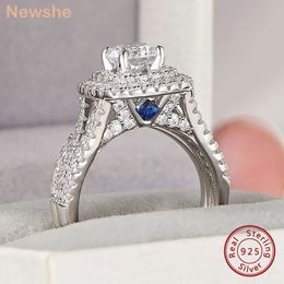 elle 2 pièces Double Halo coupe ronde AAAAA Cz bague de fiançailles alliance pour femmes Style victorien 925 argent bijoux de mariée 240220