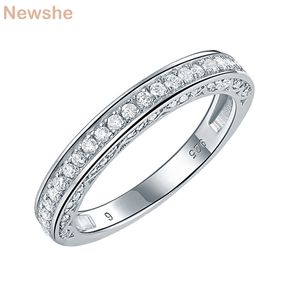 elle 925 Sterling Silver Straight Stackable Wedding Ring Bague de fiançailles pour les femmes Bijoux à la mode Taille 5-12 211217