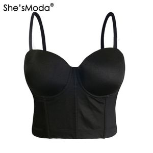 She'sModa Basic Lisse Spandex Push Up Bralet Femmes Bustier Soutien-Gorge Crop Top Gilet Plus La Taille LJ200818