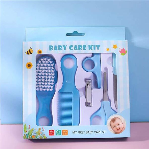 CHEARS 6PCS / SET BÉBÉ Kit de soins Outils de sécurité pour les kits d'hygiène nouveau-nés Too coulant Hair Hair Clipper Scissor Peigl