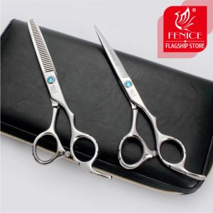 Shears Fenice Professional Japan 440c 5.5 6,0 pouces Ciseaux de cheveux Set Coupte et éclaircissement des cisaillements Home and Barber Shop Salon Tools