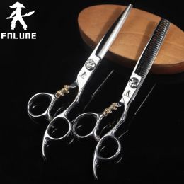 Shears Fnlune 6.0 Japan Steel Professional Peader Salon Sissors Cut Accessors Barber Haircut Finning Shear Hairdressing Tools