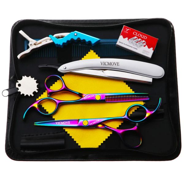 Shears Ciseaux de cheveux 5.5 6.0 Ciseaux de coiffure professionnels amincissant les ciseaux de coiffure à coiffure Ciseaux de coupe 440c Japon Steel