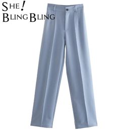 SheBlingBling, pantalón para mujer, informal, de cintura alta, elegante, para oficina, para mujer, elegante, negro, recto, pantalones de traje, pantalones 220311