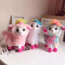 Mouton alpaca toys en peluche de danse électrique music toys poupées de compagnie en peluche animaux doux cadeaux de Noël 240514