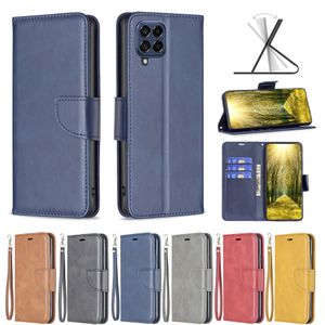 Étuis portefeuille en cuir rétro à grain de mouton pour iPhone 14 Pro Max Samsung Galaxy M33 M53 M23 5G Porte-carte d'identité de crédit Flip Cover Kickstand Phone PU Book Purse Pouch