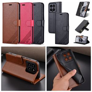 Capa carteira de couro PU de ovelha para Xiaomi 14 Pro 13 Ultra Lite 13T Redmi Note 13 5G Huawei Mate 60 Honor 90 X50 X50i Suporte para slot de cartão à prova de choque com capa magnética