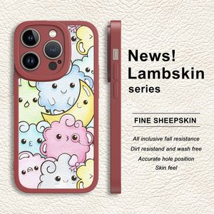 Étui de téléphone à l'amortissement en caoutchouc en peau de mouton pour iPhone (B86)