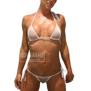 Bikini Sheer Bikini Rear for Women Side String Mesh Mini Micro Thong Bikinis Véase a través de Microbikini transparente extremo 1004 GGITYS XX95