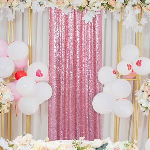 Transparante gordijnen 1PC roze paillettenachtergrond 2FTx8FT voor bruiloftsdecoratie babyshower Kerstmis Halloween verjaardagsfeestje achtergrondlaken 230909