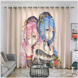 Rideaux transparents Anime belle Kawaii fille couverture rideau impression 3D Folio maison dans le salon chambre pour cuisine 230701