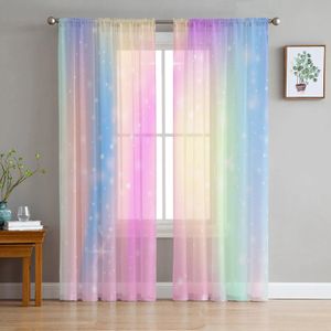 Rideaux transparents pour chambre à coucher, points arc-en-ciel, salon, cuisine, fenêtre, jardin, terrasse, balcon, 230928