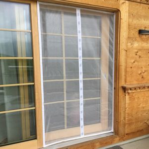 Cortinas transparentes DTGJ Mosquitera magnética blanca Pantalla de puerta Anti insectos Malla de fibra de vidrio invisible Tamaño personalizado Cortina Tul Cierre automático 230625