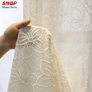 Sheer Curtains European Luxury White Tulle Curtains for Living Room Blackout Embroidered Lace Bedroom Jacquard Sheer Dining Room Custom Wedding 230209