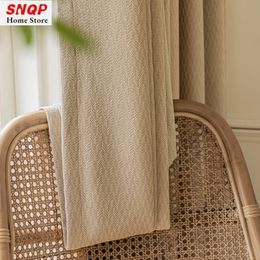 Rideaux transparents mode Chenille luxe pour salon salle à manger chambre motif Jacquard tissu épaissi moderne Cortinas marron occultant 230909