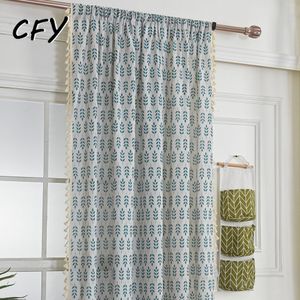 Pure gordijnen groen tarwe oorprint raamgordijn met kwastje Valance voor de luxe woonkamer gemakkelijk draperen 230822