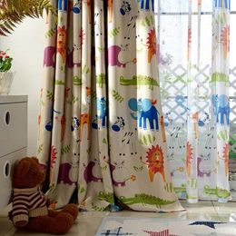 Rideaux transparents Joli rideau occultant animal lion éléphant s pour chambre d'enfants garçons rideaux de fenêtre mignon dessin animé bébé maison 230320