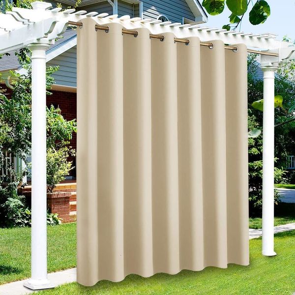 Rideaux transparents d'extérieur pour terrasse avec œillets et rideaux de fenêtre imperméables pour porche, pergola, cabanon, belvédère et solarium 230721