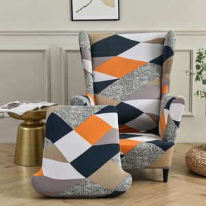 Pure gordijnen bedrukte vleugelstoelhoes stretch spandex fauteuil deksels Noordse afneembare voetenbank sofa slipcovers met kussen 230812